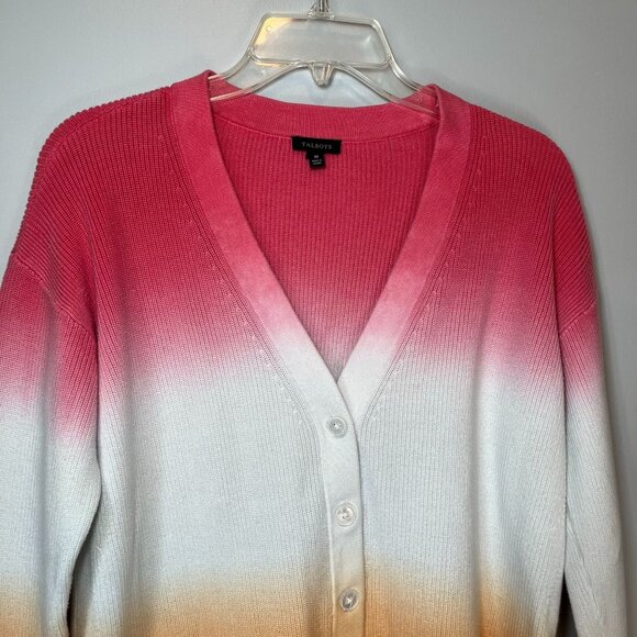 Talbots womens ombre knit cardigan button up sweater size medium boho casual - Picture 3 of 11